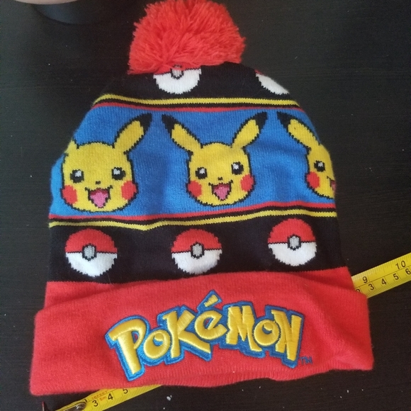 Pokemon Pikachu Pokeball Red, Blue & White Hat Beanie 2014 Game Freak Inc - Picture 5 of 8
